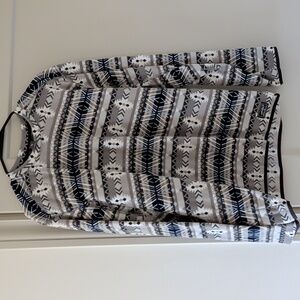 Patterned Crewneck Pullover Sweater